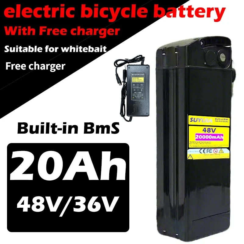

20Ah 48V Electric Bike 18650 Lithium Rechargeable Battery Built-in Bms for Silverbait 250W-750W Bafang Motor Kit with Charger