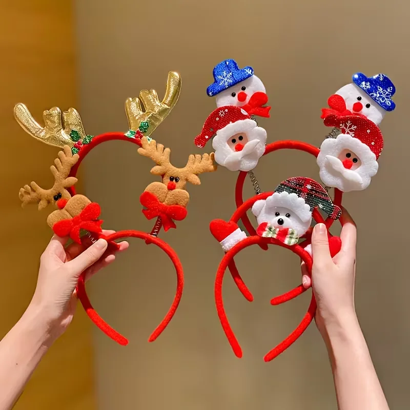 Random Style a 5-Piece Christmas-Themed Hair Band Set, Suitable as a Christmas Gift for Friends, at Christmas Parties,