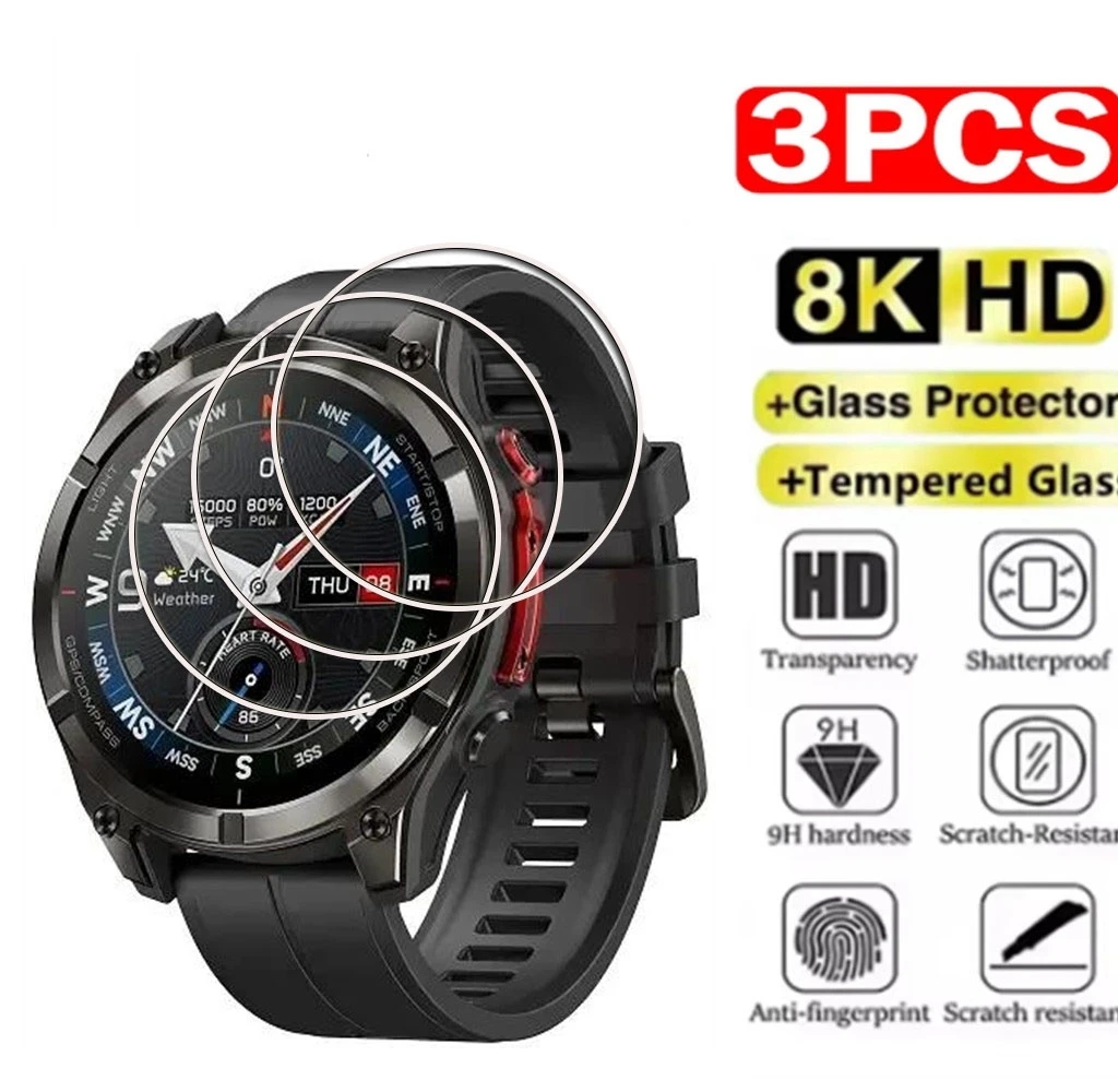 1-3PCS 9H HD Tempered Glass For Zeblaze Stratos 4 Stratos 3 Stratos 4 Pro 3 Pro Smart  Watch Screen Protector Cover Film