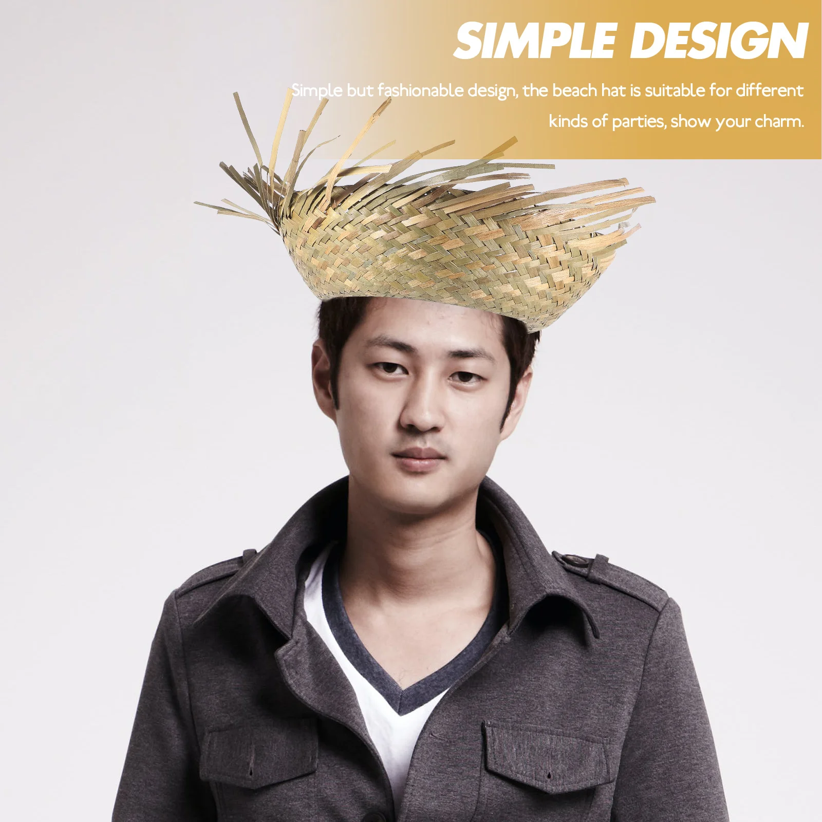 해변 휴가 야외 활동용 짚모자, 가볍고 통기성 좋으며 편안한 여름 패션 파티 트로피컬 액세서리