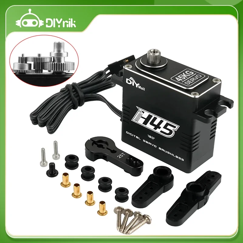 

H45 High Torque 45KG Brushless Digital RC Servo 8.4V All-metal Motor Waterproof IP67 Steel Gear for Cars Vehicle Robot Crawler