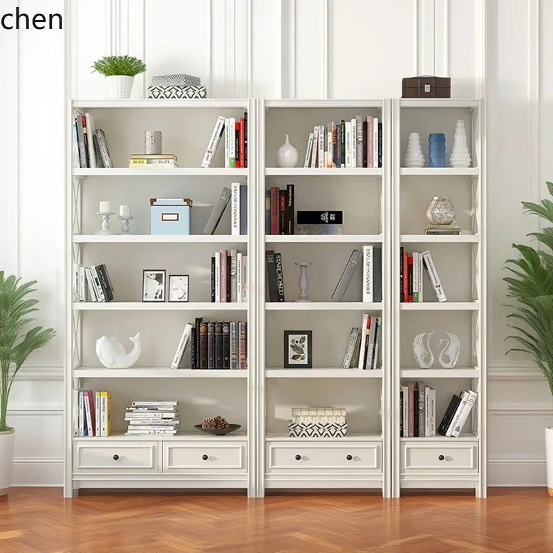 C6.15 solid wood bookcase household living room simple floor bookshelf multi-layer shelf storage