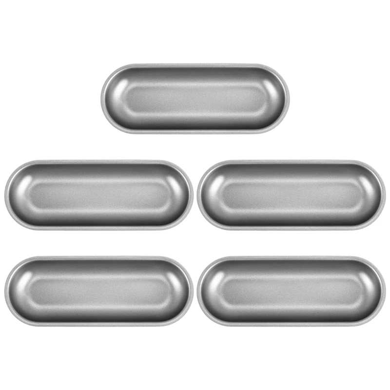 ก้อนกระทะ 5 ชิ้นแม่พิมพ์สุนัขร้อนเหล็กคาร์บอนไส้กรอกแม่พิมพ์ไม่ติดภาชนะ