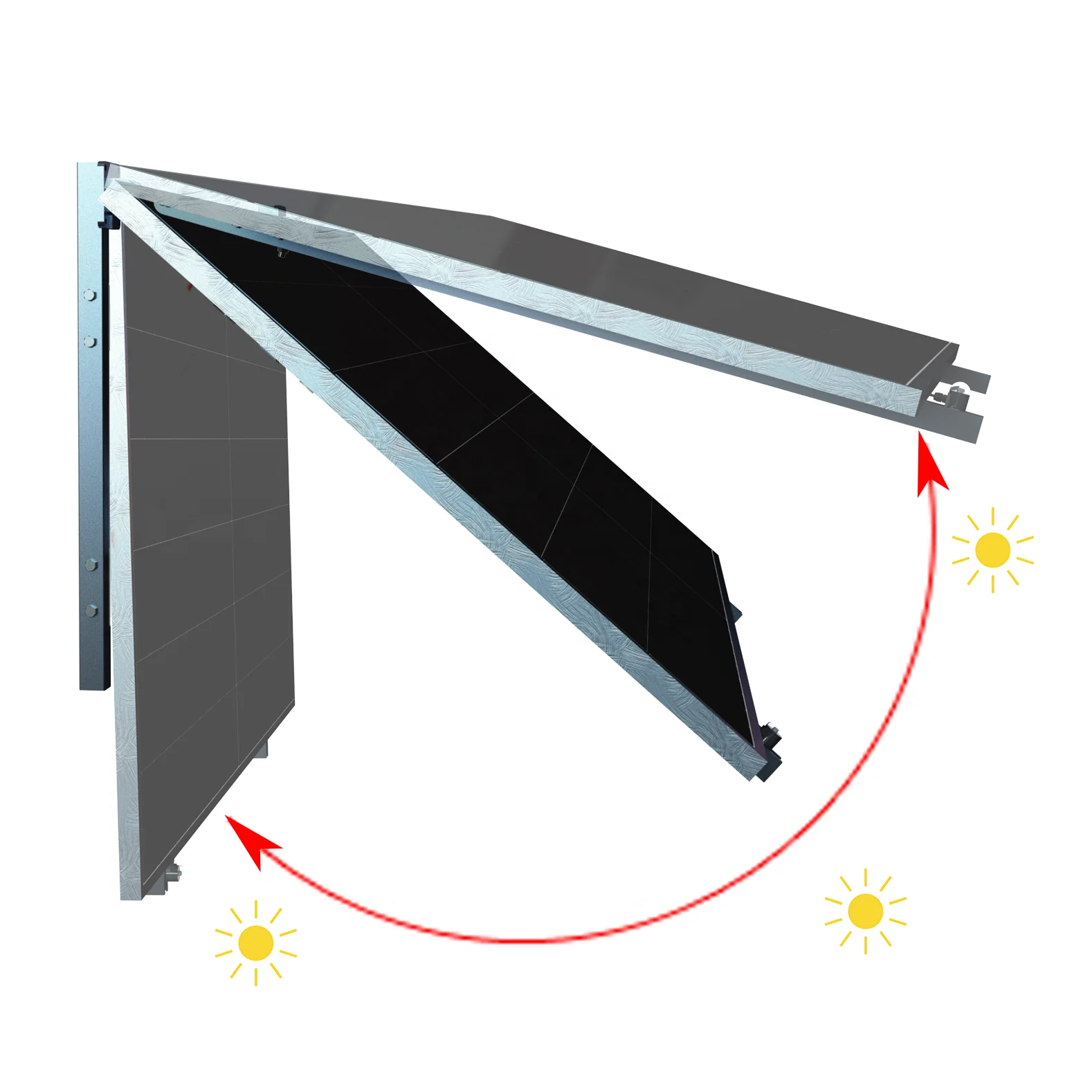 balcony mounting on balcony/wall, balcony hanger for solar panels to automatically track the sun through light sensors