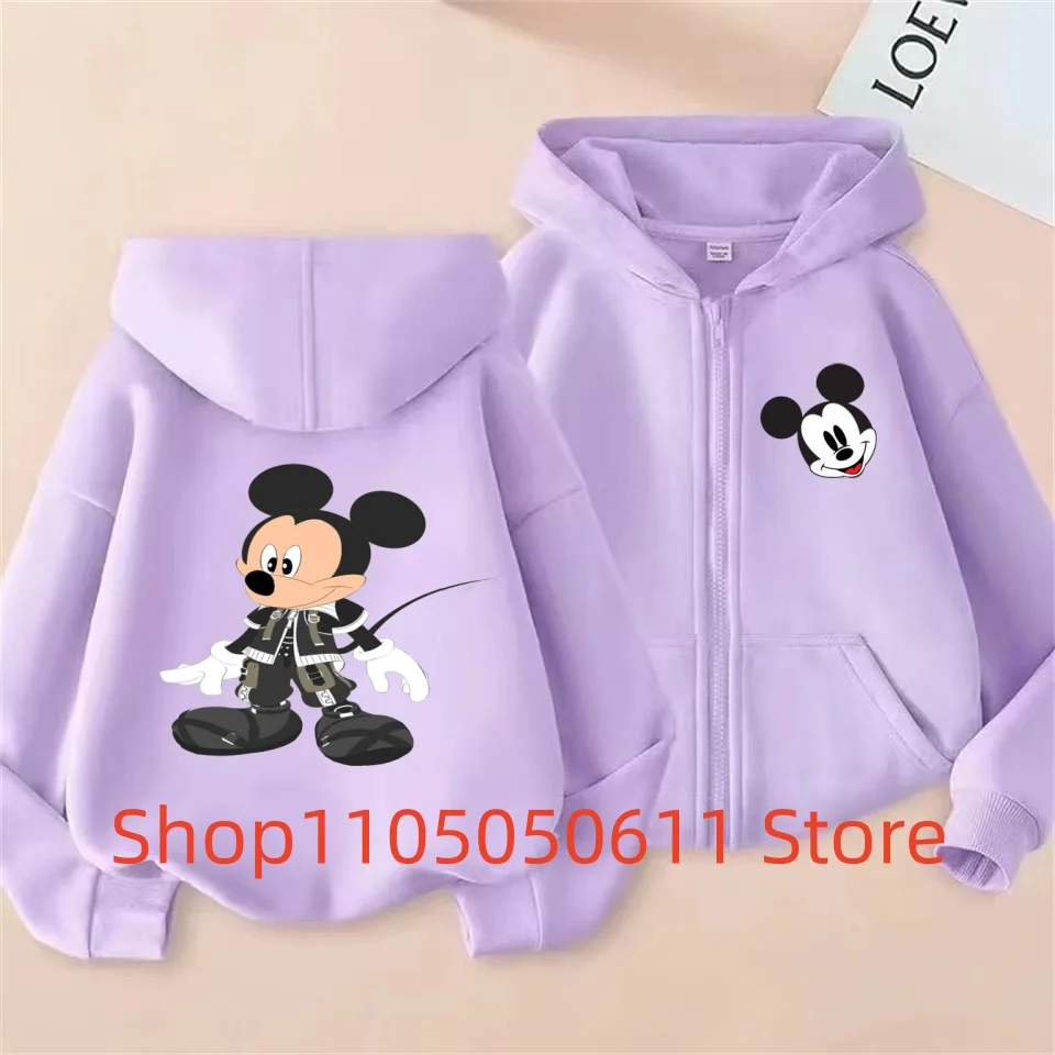 الأطفال لطيف ميكي ماوس هوديي سستة نمط معطف الفتيان الفتيات 3-12Yrs هدية طويلة الأكمام ملابس عادية الساحرة