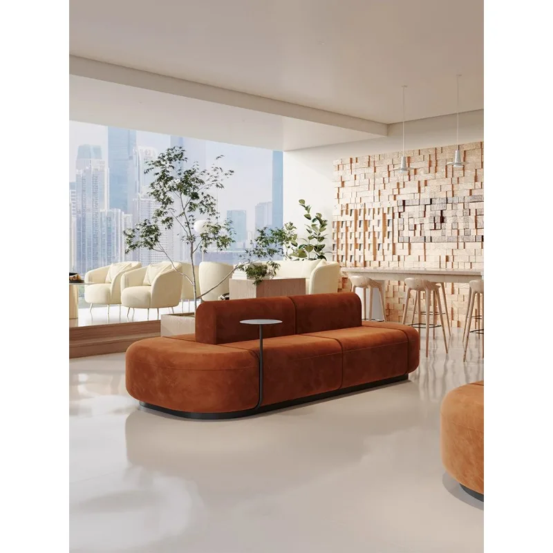 

Milk tea cafe lobby lounge area double-sided sofa medical beauty wedding photo studio clothing store beauty salon table and chai