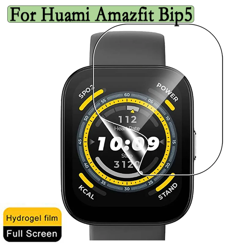 3/6pcs Hydrogel Protective Film For Huami Amazfit Bip5  Watch Soft Clear Protective Film Full Screen Protecto