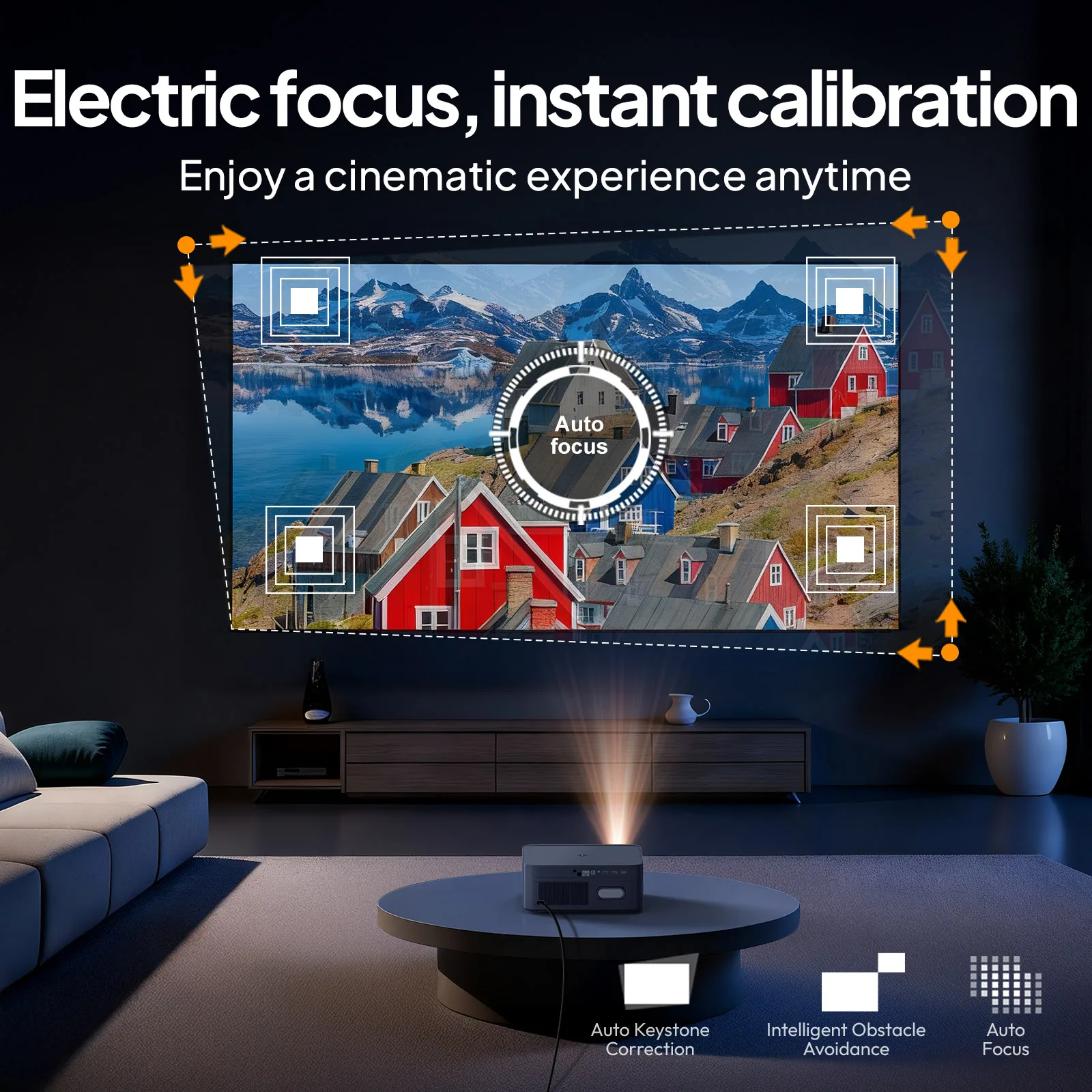 VEVSHAO A24 Projector 4K Full HD 1080P 1700ANSI Smart Home Theater Projector for Office Meeting Video