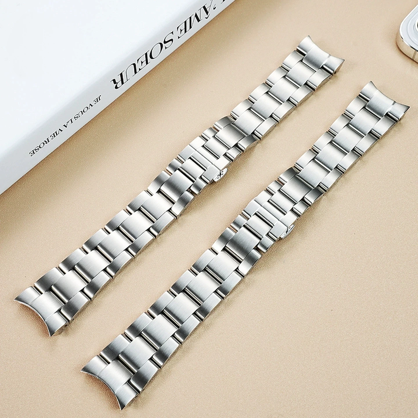 For MIDO Helmsman M005.614 High quality Arc Stainless Steel Watchband Men 23mm Curved End Metal Strap Replace bracelet Wristband