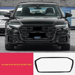 Car Style Front Racing Mesh Grille Frame For Audi A4 A5 A6 S4 S5 S6 2017-2022 Protector Decoration Accessories Exterior Sticker