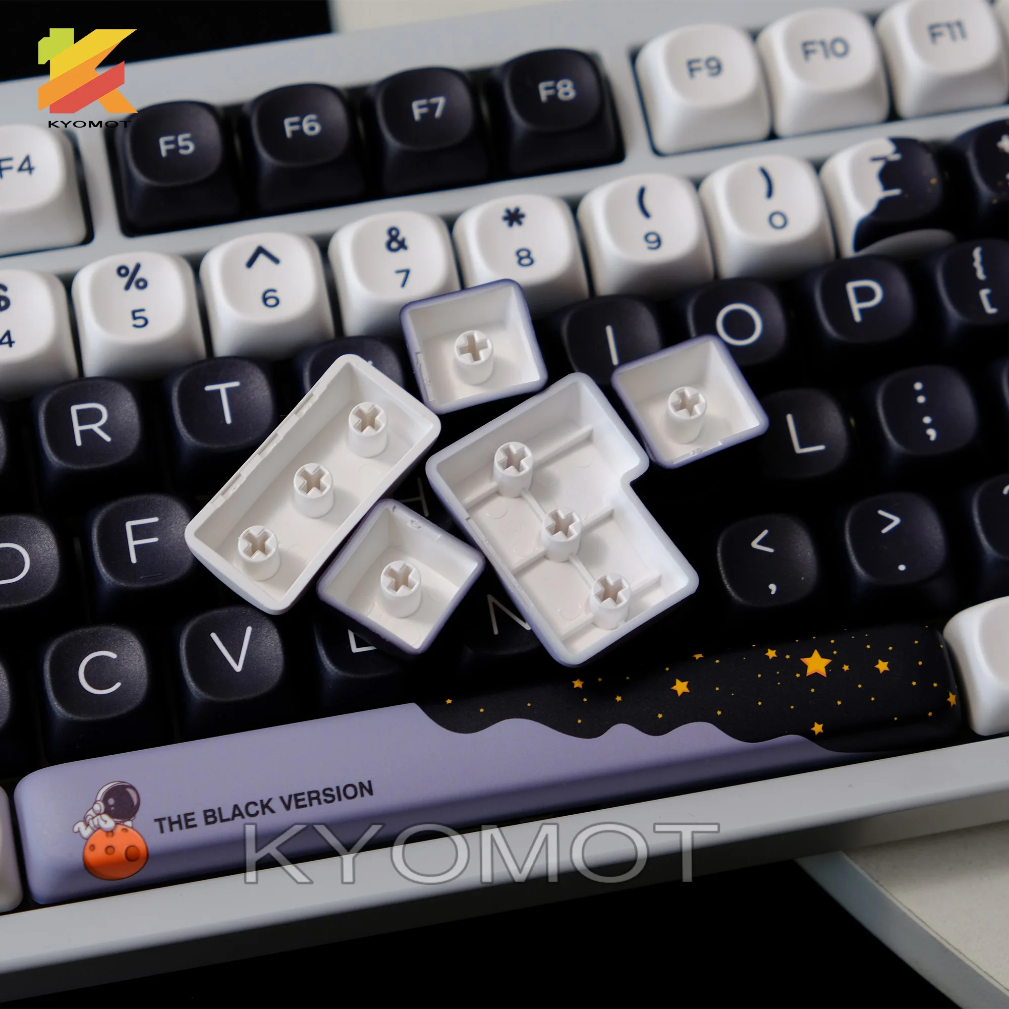 KYOMOT 150 klawiszy Starry Sky Astronaut Theme PBT Keycaps MOA Profile Dye Sub Keys Caps dla DIY MX Switch Mechanical Keyboard Caps — zdjęcie produktu 6