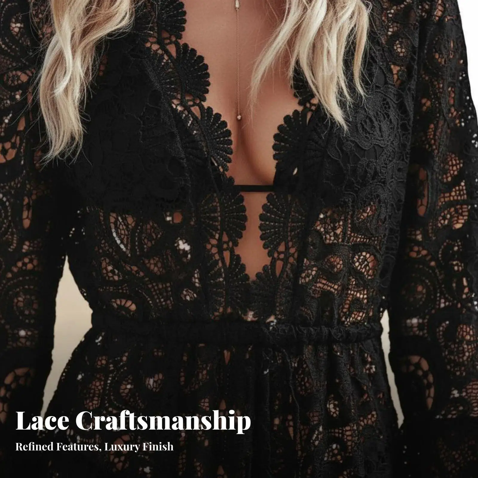 Lightweight Lace Swimsuit Cover Up for Women Bohemian Beach Dress Beachwear for Trendy Summer Holidays