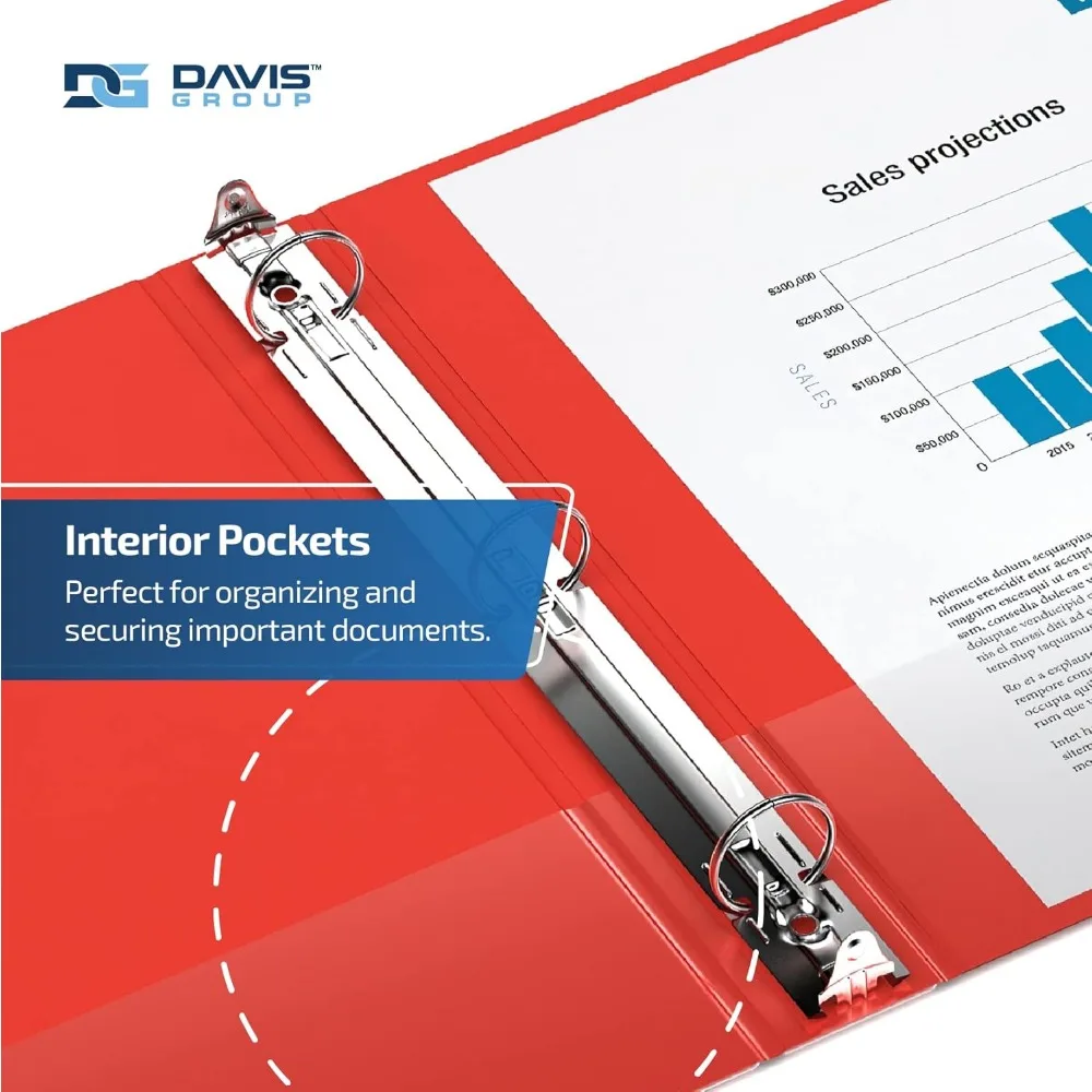 Round-Ring Premium Economy Binders, 3 Inch, Red, Ideal for School and Office Use, 6-Pack Large Capacity Binders