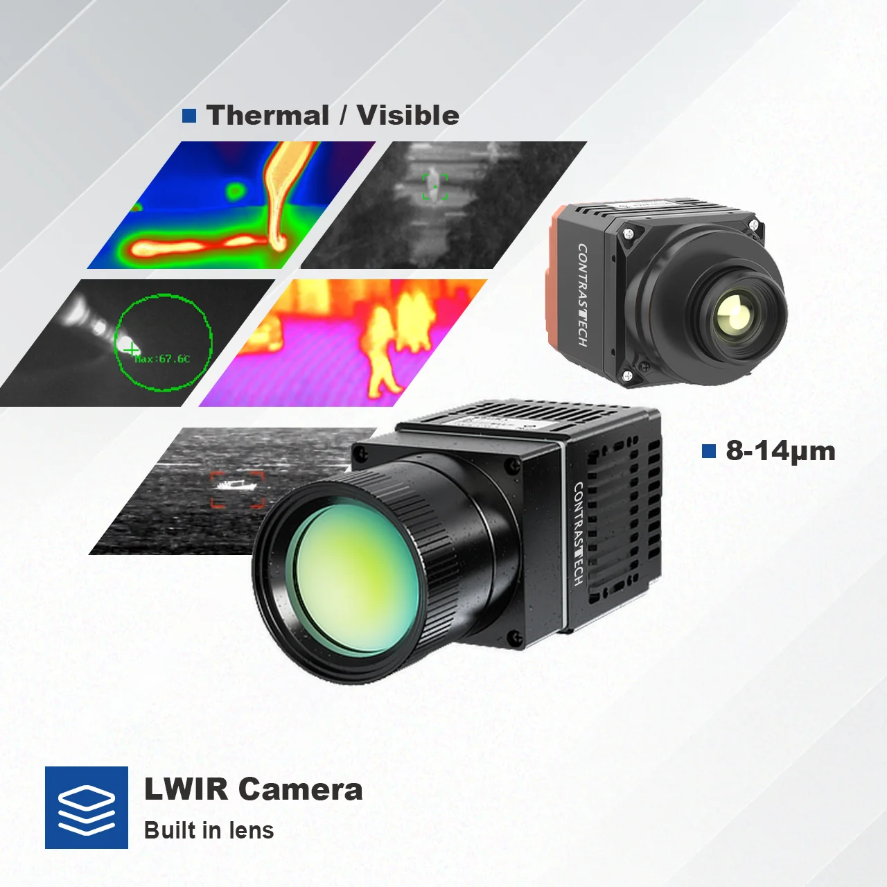 Long Wave Infrared LWIR Thermal Image Measurement Camera CMOS Sensor Box Style for Indoor Use