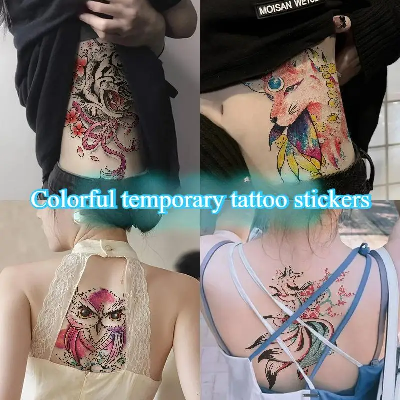 

Colored animals Tattoo Stickers,Temporary Tattoos for Men Women,Waterproof Long-Lasting,Fake Tattoo,Half Sleeve Tattoo