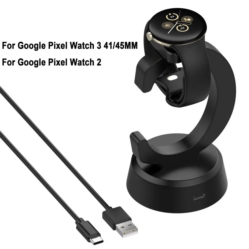 

C Shaped Vertical Charger Power Adapter Bracket Station Charging Dock Smart Watch Charger Stand for Google Pixel Watch 3/2