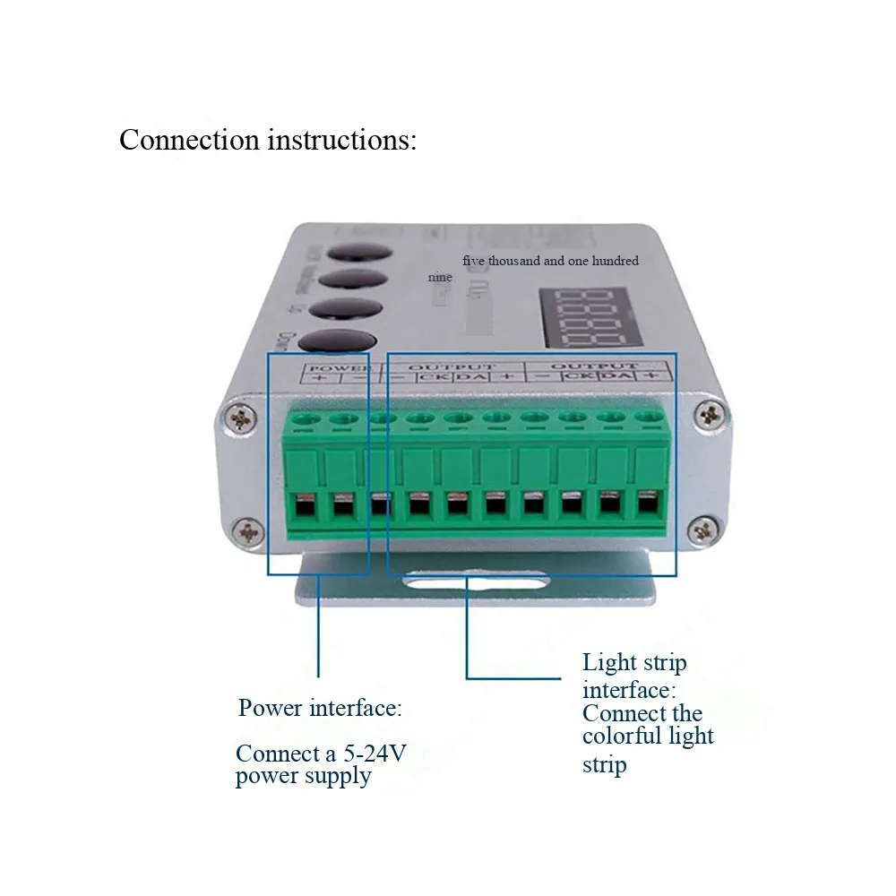 HC008 RF Remote RGB LED Controller Max Control 2048 Pixels,133 Effect Modes For WS2811 WS2812B WS2801 LED Strip Light
