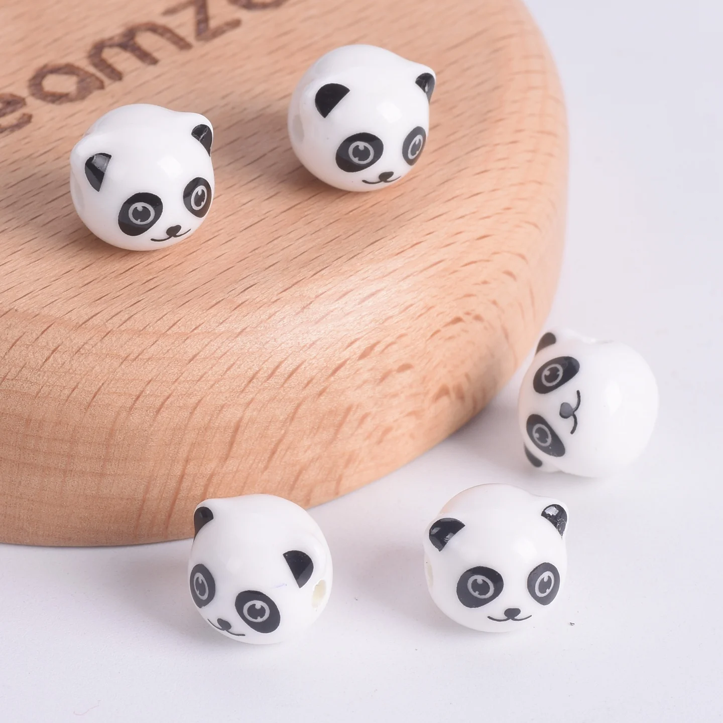 10 قطعة شكل رأس الباندا 12 مللي متر اليدوية السيراميك الخزف فضفاض الخرز لصنع المجوهرات Crafts بها بنفسك الحرف النتائج اكسسوارات