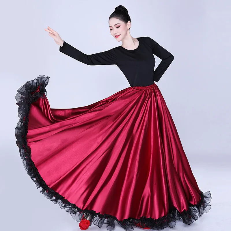 Women Gypsy Swing Skirt Chorus Stage Performance Spain Bullfighting Big Dance Costumes Flamenco Skirts Spanish Clothes