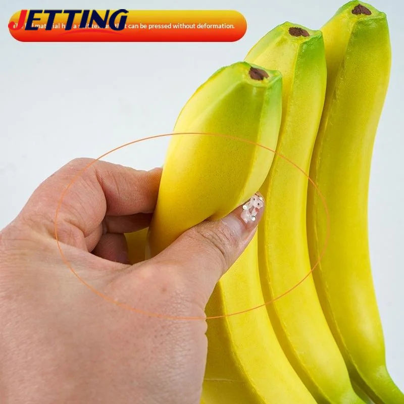 Plátano Artificial decorativo de plástico, fruta falsa, exhibición realista, plátano simulado para decoración navideña de boda