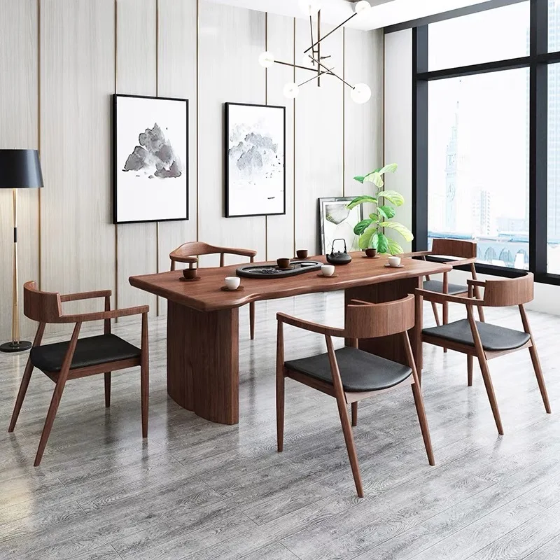 Solid wood desk president and general manager combination negotiation office tea table chair set