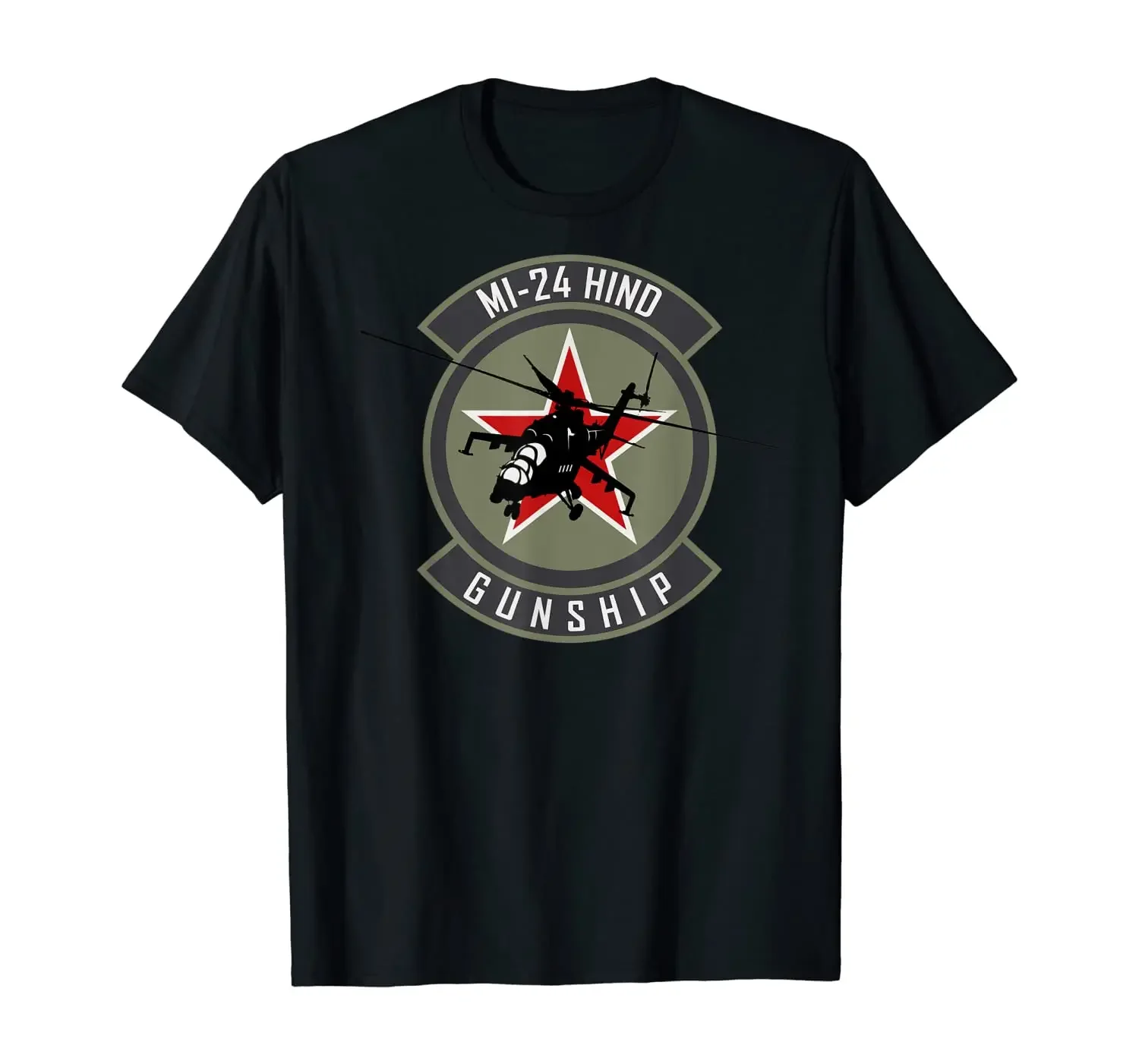

Russian Army Soviet Army MI-24 Hind Gunship T-Shirt. Summer Cotton Short Sleeve O-Neck Mens T Shirt New S-3XL