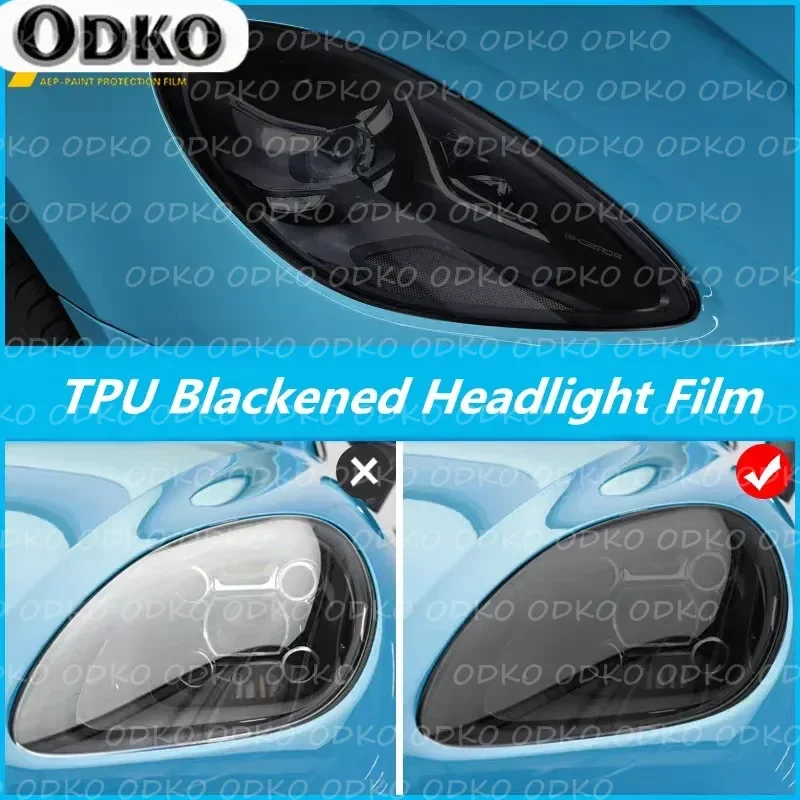 

AEP TPU TPH черная наклейка на фару автомобиля, пленка против царапин для Porsche Macan Cayenne Panamera 718 911, аксессуары Boxster Cayman