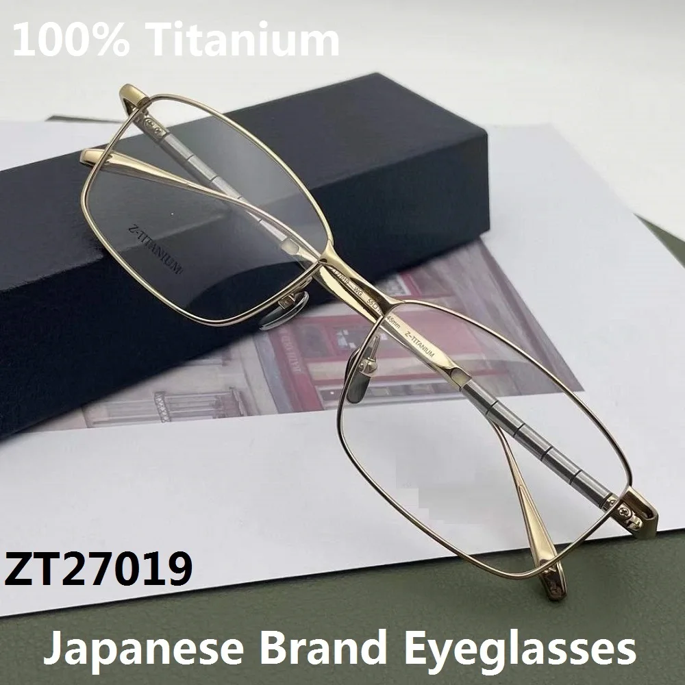 

Pure Titanium Glasses Frame Men Japanese Brand ZT27019 Full Square Business Eyeglasses Prescription Eyewear Optical Myopia Lens