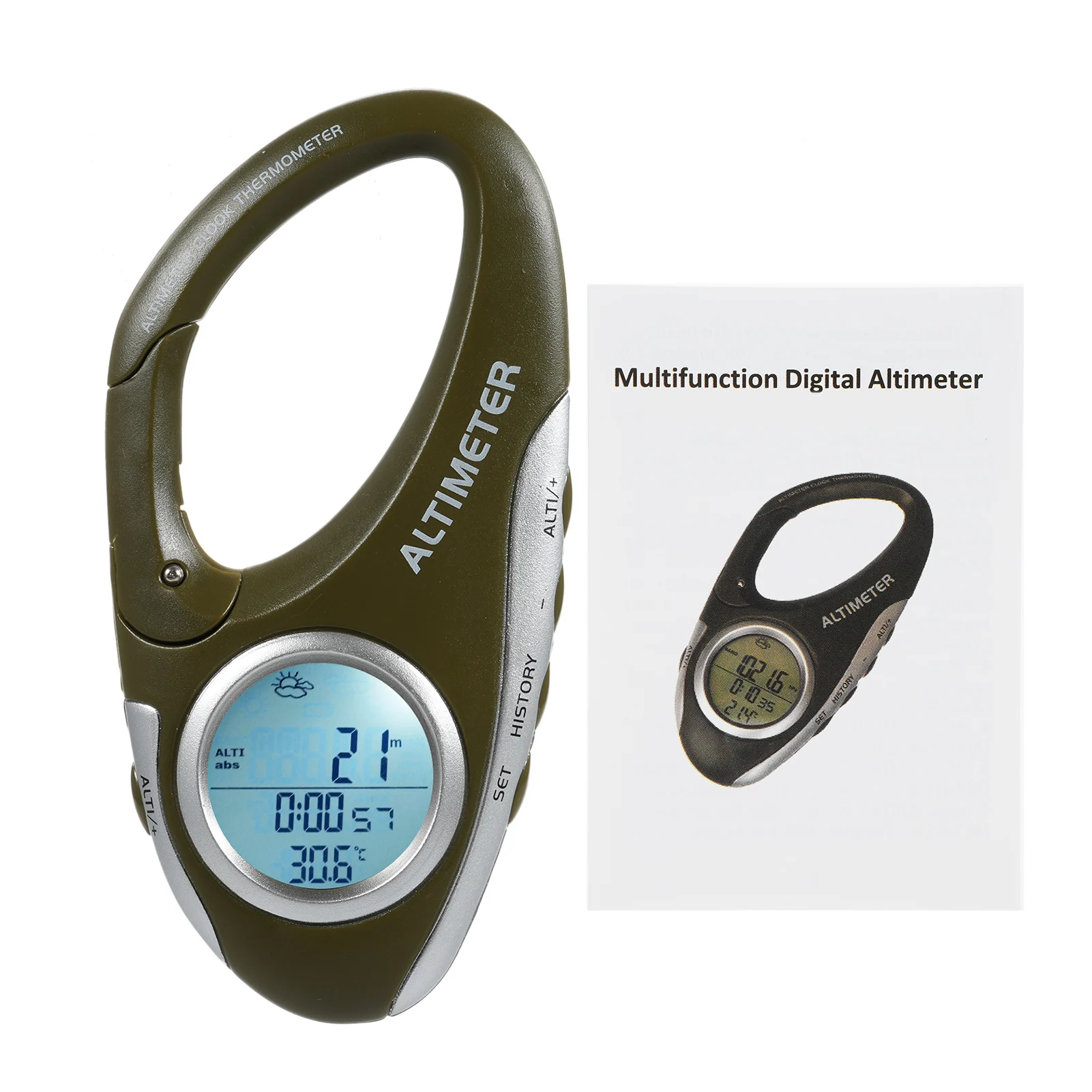 DA101 Barometer Altimeter Thermometer with Backlight Display Digital Altitude Monitor Weather Forecast Pedometer