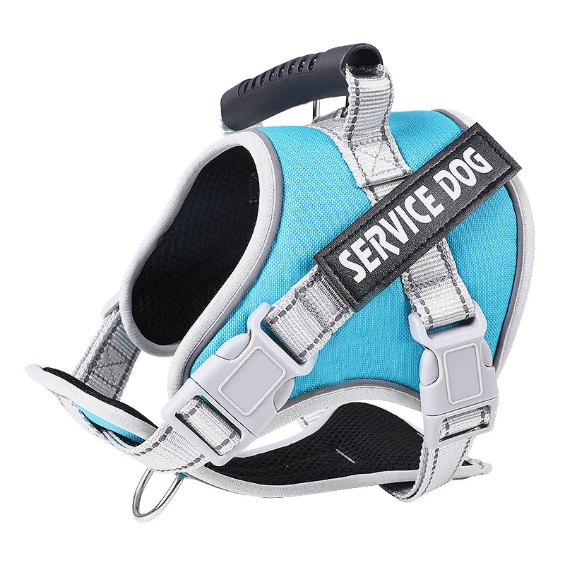 L-XXL Large Service Dog Harness Pet Control Reflective Collar Soft Vest Removable Patches Emotional Support Therapy Dog