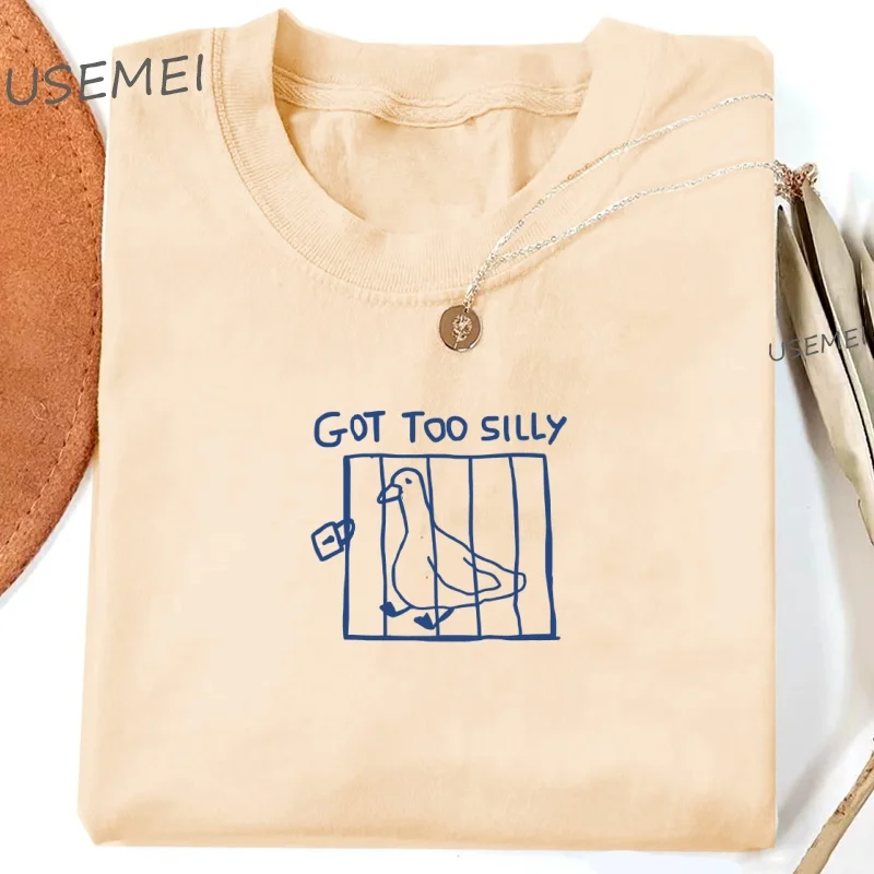 

Футболка Got Too Silly Футболка Silly Goose Футболка с забавным юмором и мем Футболка с круглым вырезом Юмор Футболка унисекс Повседневные хлопковые футболки с короткими рукавами