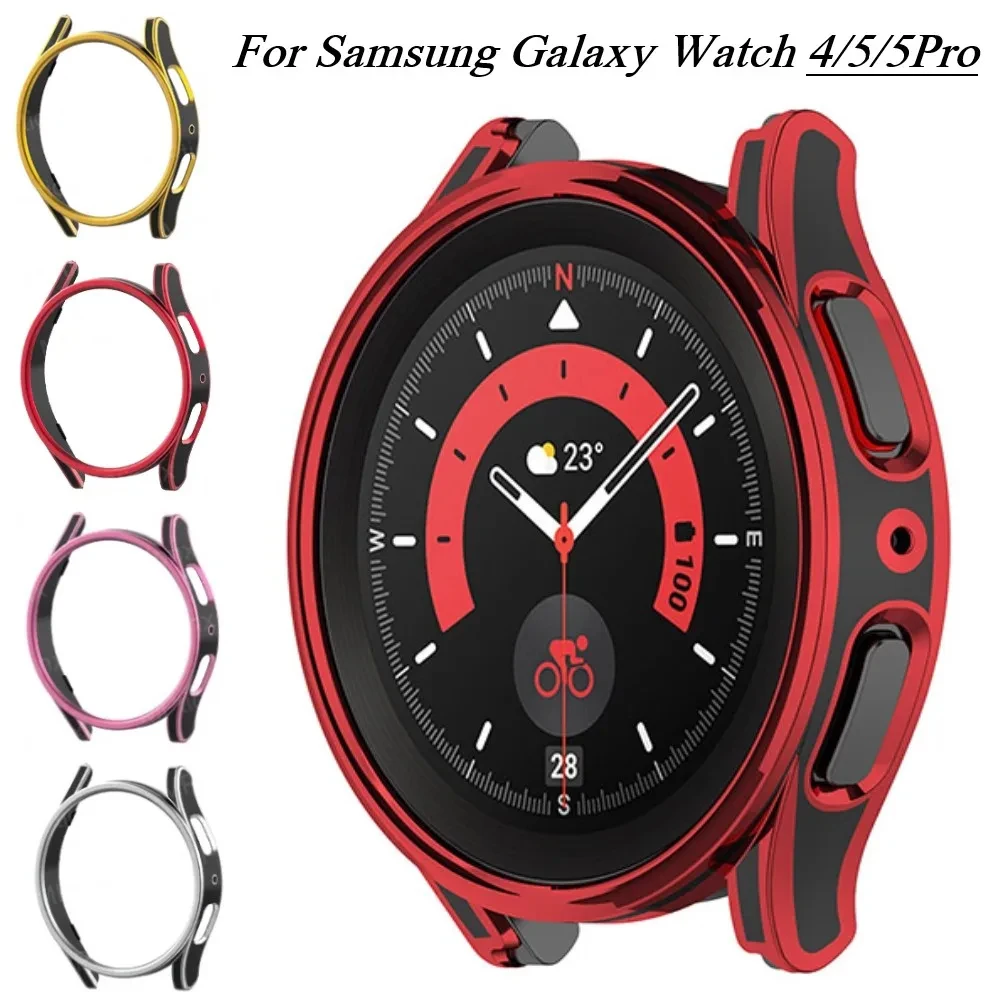Чехол для Samsung Galaxy Watch 5 Pro 45 мм, защитный бампер для ПК, защитная пленка для экрана Galaxy Watch 4/5, 40 мм, 44 мм, защитный чехол