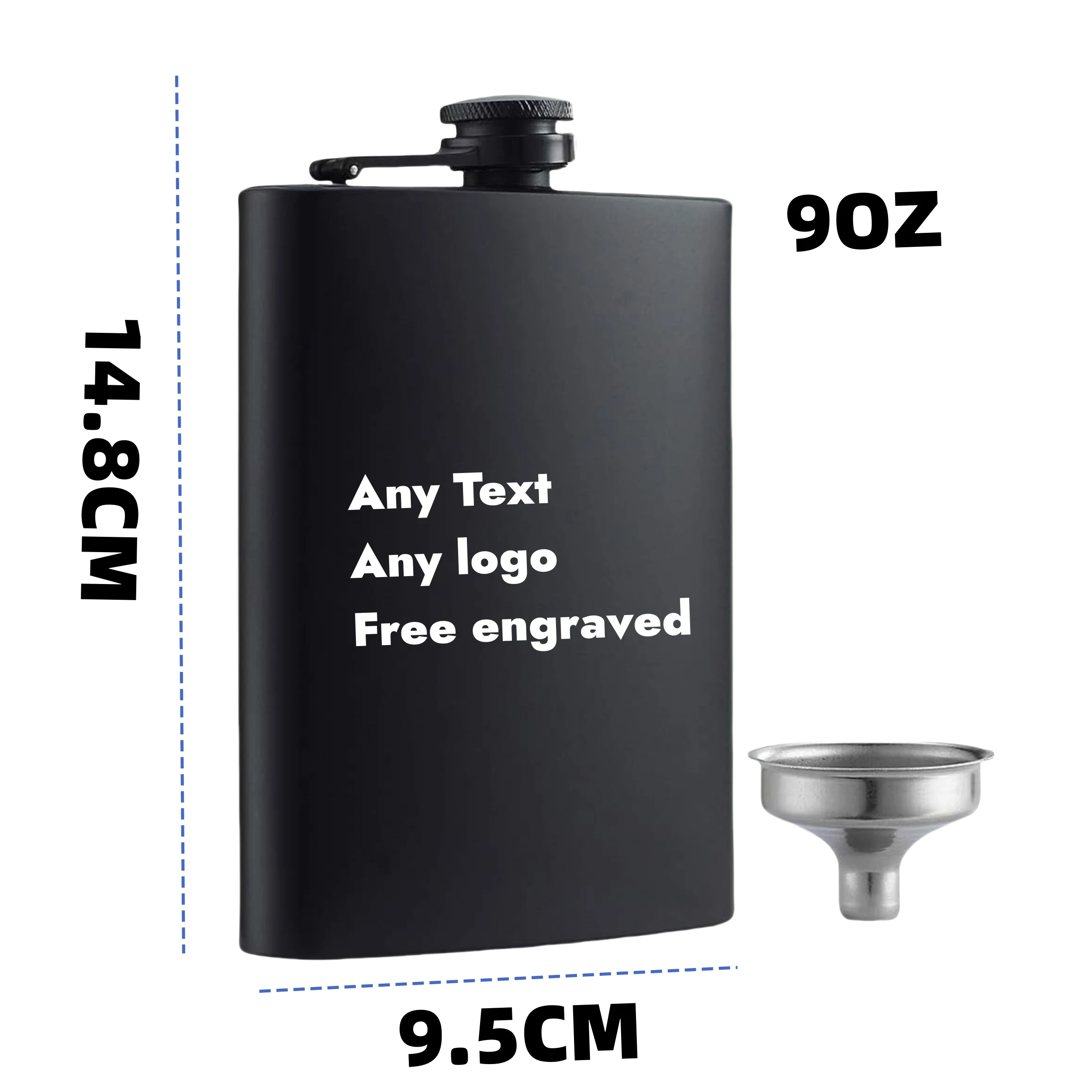 شخصية عالية الجودة من قارورة الورك الفولاذ المقاوم للصدأ 6oz-12oz مع صندوق أسود للبيع بالتجزئة ، هدية العريس ، هدية العريس ، أفضل رجل هدية