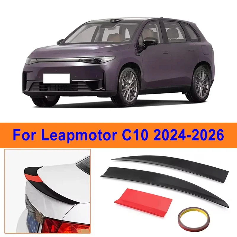 

For Leapmotor C10 2024-2026 3-Section ABS Rear Trunk Spoiler 115-125cm Adjustable Sports Decor Top Wing Car Exterior Parts