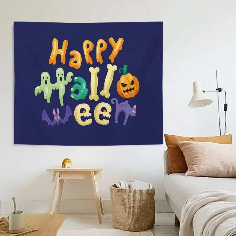 1pc Halloween Funny Art Character Pattern Tapestry Decoration Bedhead Background Fabric Bedroom Tapestry Wall Fabric