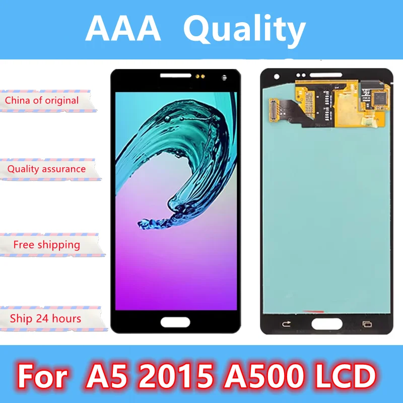 Tested  AMOLED For Samsung A5 2015 A500 A500F A500FU A500H A500M LCD Display Touch Screen Digitizer Assembly