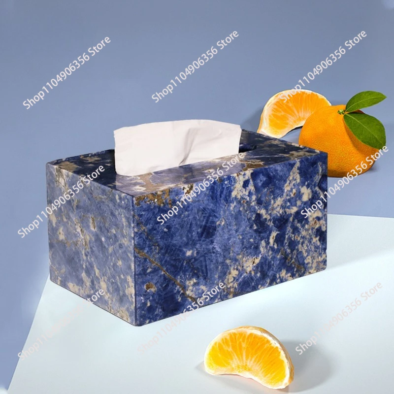 グリーンマーブルシェルフ用ボリビアンブルーメイクアップ収納ボックスティッシュボックスシガージャー