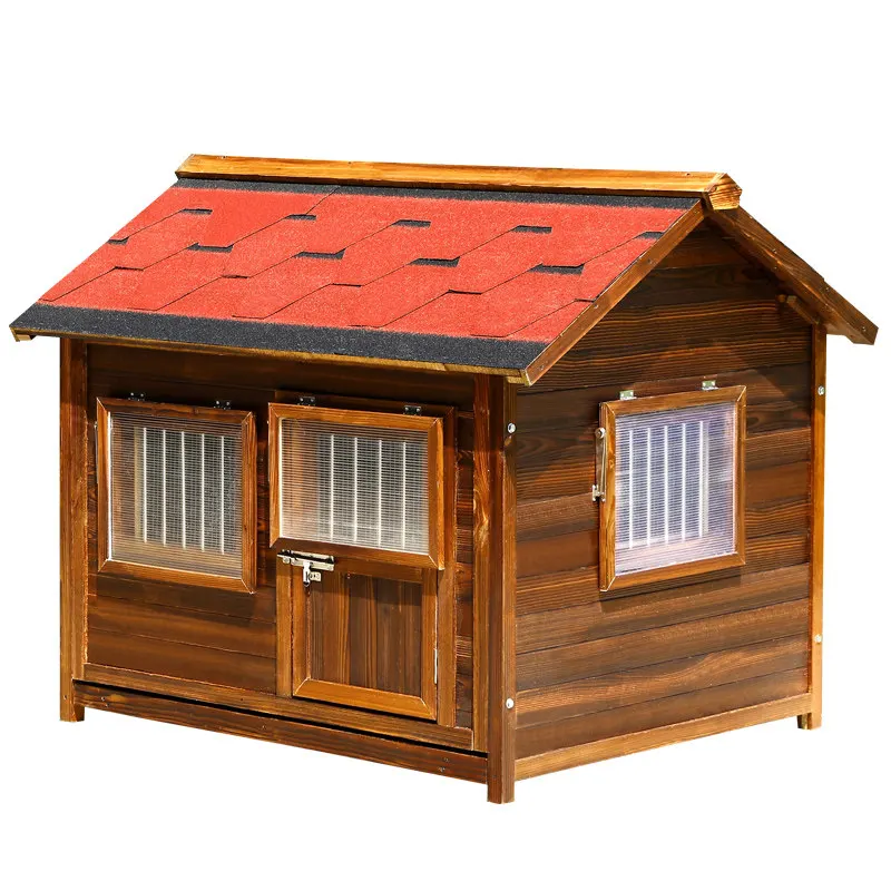

Rainproof wooden outdoor kennel waterproof dog house universal in all seasons