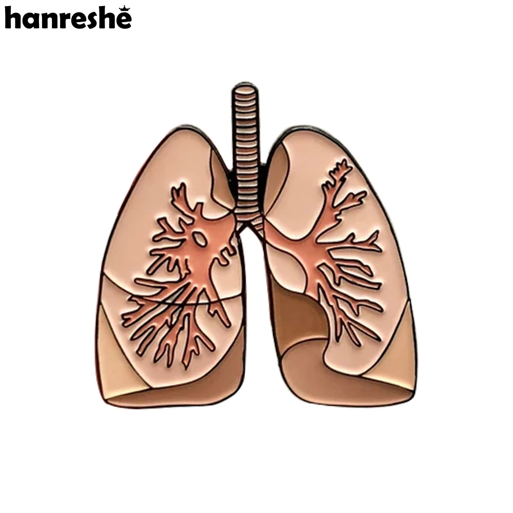 Hanreshe New Medical Anatomy Lung Enamel Brooch Human Organ Respiratory Department Lapel Badge Pins Jewelry for Doctor Nurse