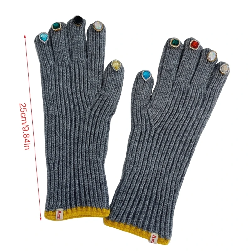 Women Winter Warm Full Finger Gloves Knit Gloves Women Gloves Dropship