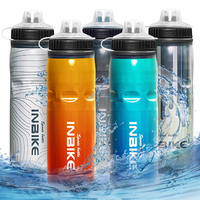 INBIKE Bicycle Water Bottle Cycling Drinking Bottle 600ML Outdoor Sport Plastic Portable Kettle  Plastic Running Fitness Camping