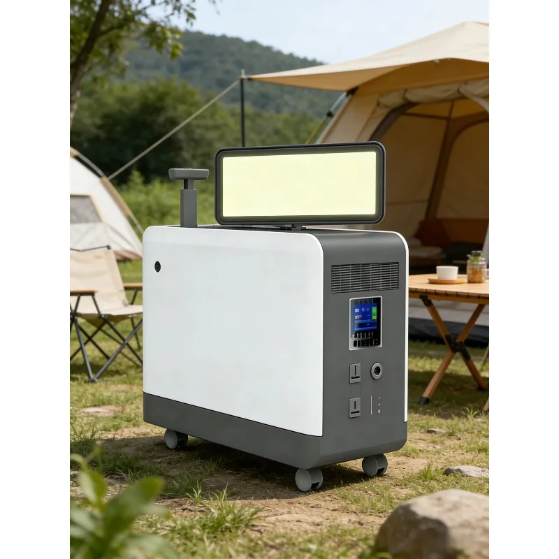 2000W High Power Solar Generator, Vehicle Compatible Design, Large Capacity Energy Storage Station for Outdoor Camping Use