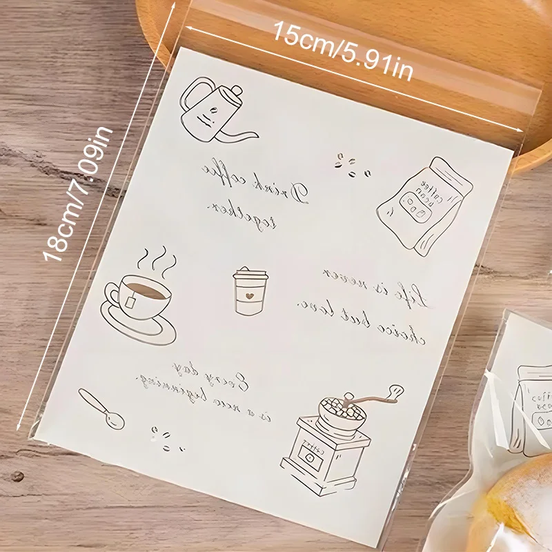 50 pieces,Home Kitchen Bread Bags - Food-Grade Plastic, Self-Sealing, Residue-Free for Cake Shops