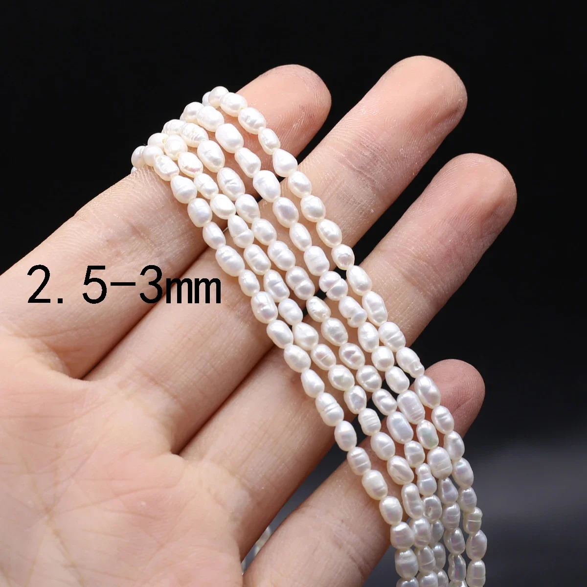 

Natural Freshwater Pearl Beaded 2-2.5mm Cold Rice shape Punch Loose Beads for Make Jewelry DIY Bracelet Necklace Accessories