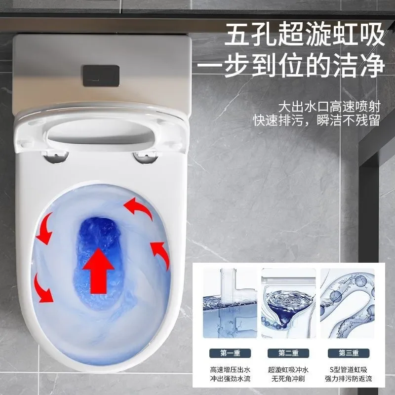 Hotel Style Household Ceramic Toilet Water Saving Silent Deodorant Anti Splash Large Diameter Flush Toilet for Home Bathroom