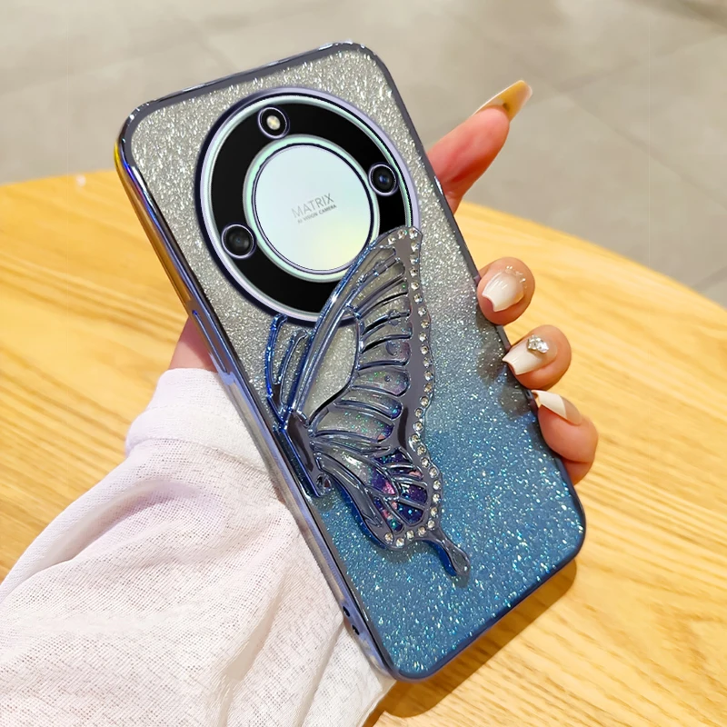 Per Honor X40 Honor X9A Magic 5 Lite custodia per telefono Honor X9A custodia Gradient Glitter Butterfly Quicksand Honor Magic5 Lite Cover posteriore