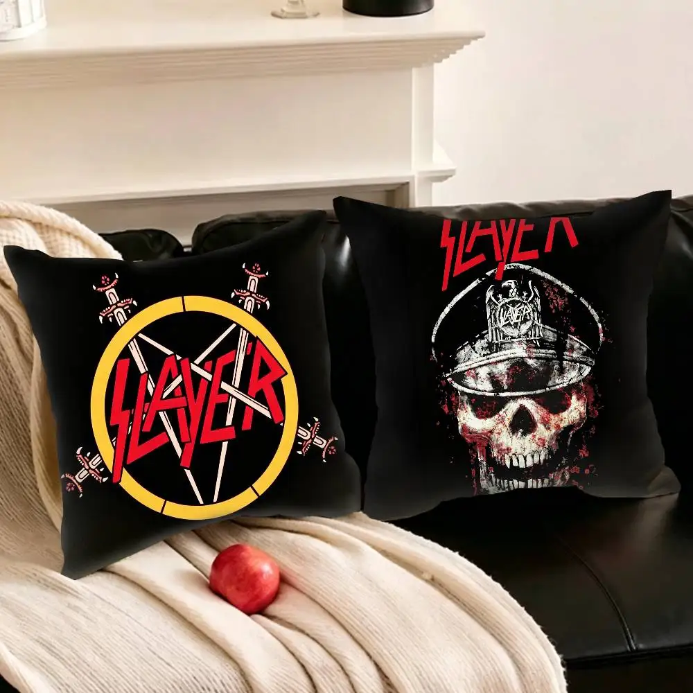 H-Heavy Metal Rock Band S-Slayer Various Sizes Square Pillowcase For Car Home Bedchamber Decor