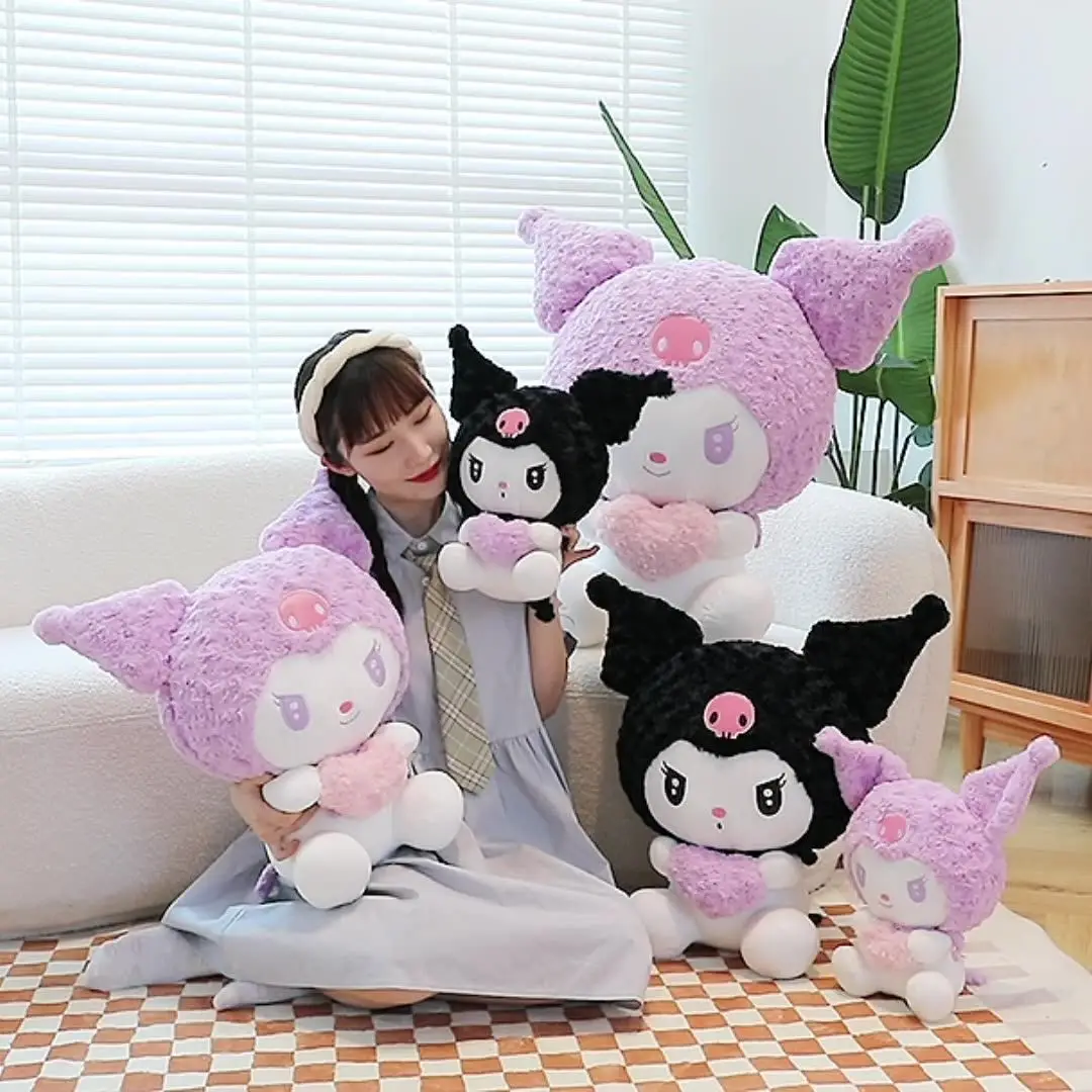 

Kuromi Kawaii Sanrio Children Lovely Cartoon Plush Toys Doll Sofa Throw Pillow Room Decoration Birthday Christmas Gift for Kids