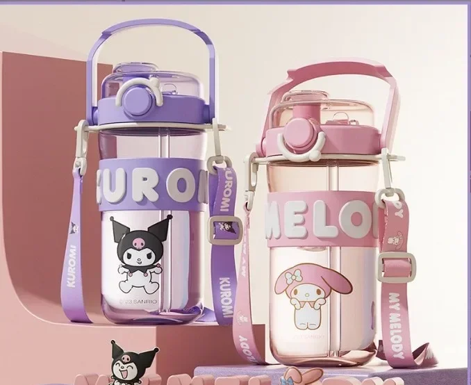 

Милая чашка для воды Sanrio аниме, мультяшная соломинка, двойная чашка для питья Kuromi, чашка для питья с женским сердцем, подарок на день рождения