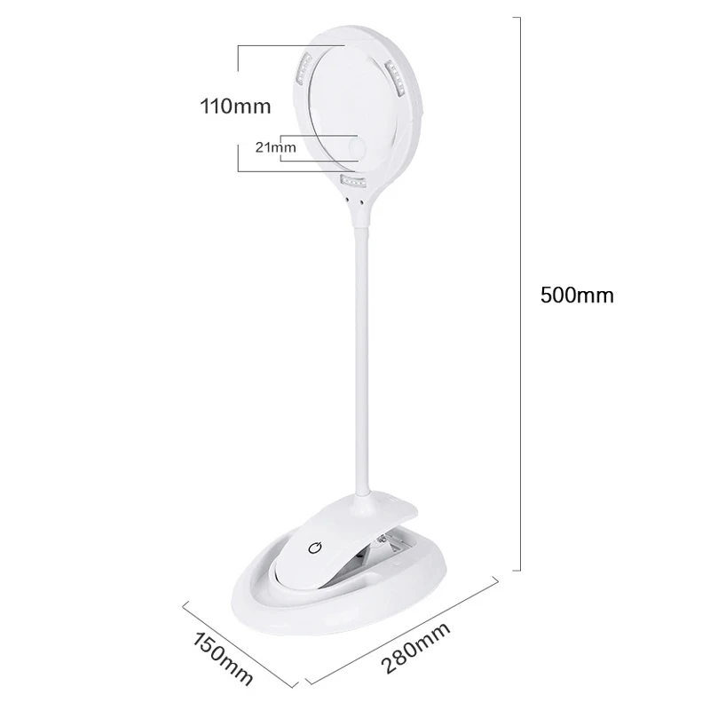 탁상용 테이블 램프 조명, 독서 돋보기, LED 조명, PCB 용접, 휴대폰 수리 돋보기, 5X, 110mm, 15 개